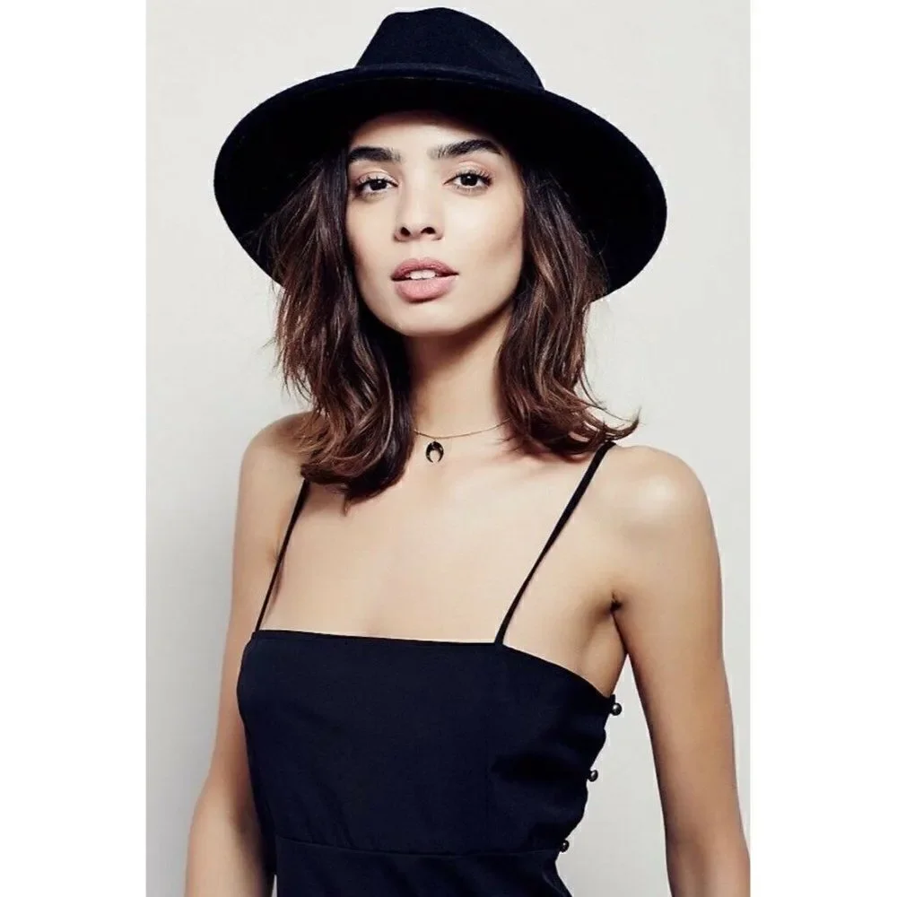NEW FREE PEOPLE Sz M ANDY MINI SLIP DRESS SOLID BLACK $78